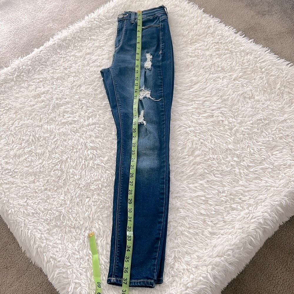 Mudd High Rise Jeggings Flex Stretch Denim Jeans Size 7 Skinny Distressed - Picture 11 of 12